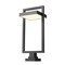 Z-Lite Luttrel 1 Light Outdoor Pier Mounted Fixture, Black & Sand Blast 566PHXLS-SQPM-BK-LED - alternate 1